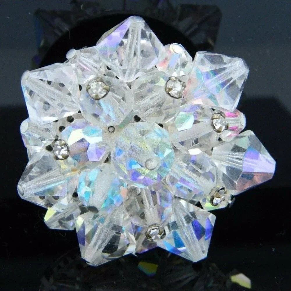 Clear AB Demi Parure Crystal Rhinestone Brooch